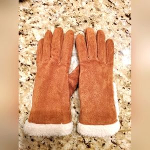 Super soft real leather brown gloves S/M